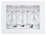Drei Katzen in Venedig, 1999

Lithographie, 25 x 35 cm (Blattgröße 35 x 45 cm), gerahmt
38/220, signiert und nummeriert 

Ausrufpreis: 265,-
